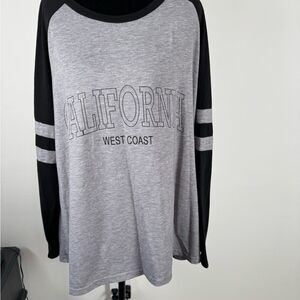 Gray and Black California Graphic Long Sleeve Shirt